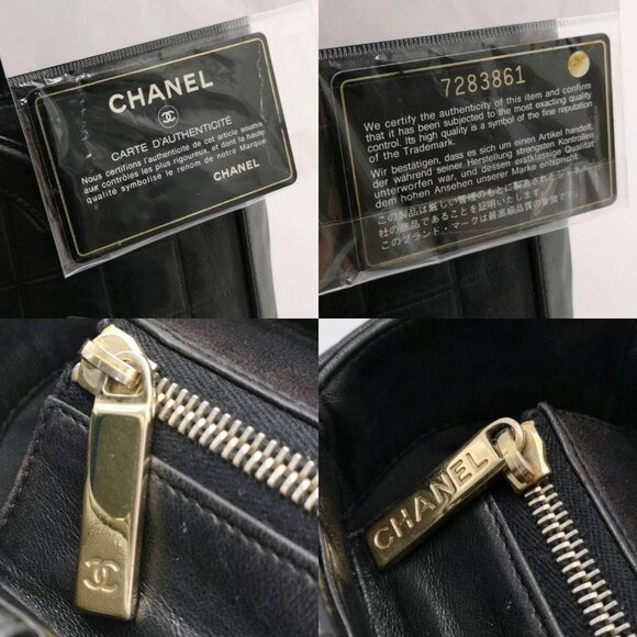 Authentic CHANEL Vintage Lambskin Quilted Chocolate Bar Tote Black Purse - Picture 8 of 11